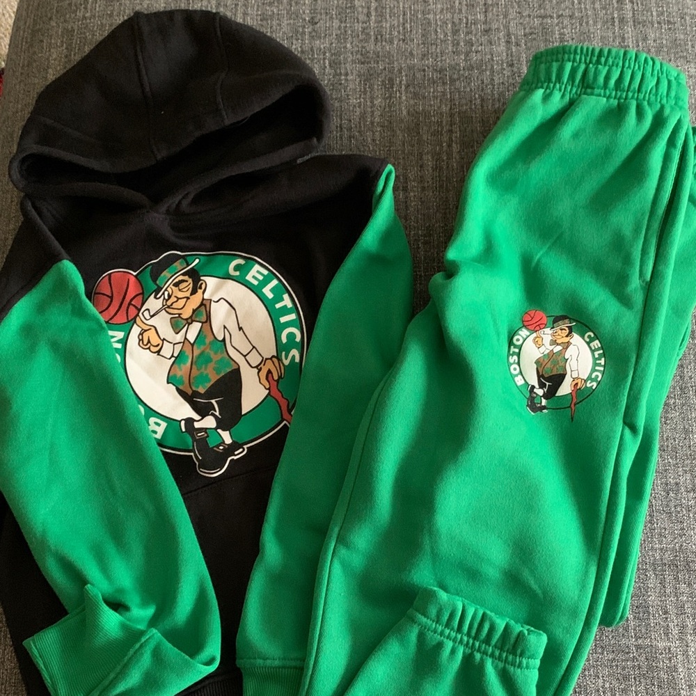 Kids Boston Celtics Green and Black Matching Set